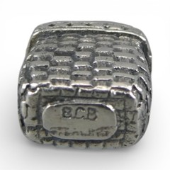 Sterling Silver Mini Keepsake Basket Charm for Bracelet Brown County BCB Vintage