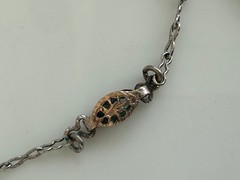 Antique 1920s White Co. Lavaliere Pendant Necklace Clear Crystal Silver/Gold ton