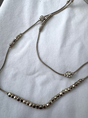 Vintage Designer 1990s 2000s y2k Bling Modernist *2 Necklaces STACK* Lot Unique