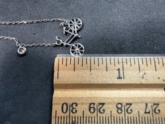 2.46g Vintage Sterling Silver 925 Bicycle Pendant Necklace Adjustable 19 in M