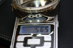 Vintage Silver Alloy Metal Ladies Engraved edge Bangle 1″ Wide Bracelet 6″ 56Gr