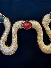 Vintage Runway Statement Necklace Kalinger Paris Huge Bib Gold Tone Jewelry