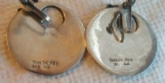 Guad Jal Mexico 925 G.B Sterling Silver Round Screw Back Earrings 1.25″ Dia VTG
