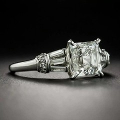 Art Deco Style 3.45Ct Lab Created Diamond Anniversary 14K White Gold Finish Ring