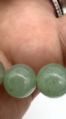 Vintage Green Stone Necklace Natural Round Polished Estate