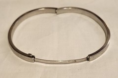 Vintage Sign Sterling Marathon Etching Brush Floral Ornate Slide Bracelet