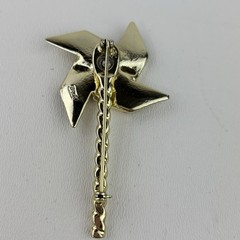 AJC Gold Tone Spinning Garden Pinwheel Brooch Pin Large 3″ Vintage
