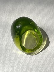 Vintage Lucite Ring Size 6.75 Bubble Dome Modern Chunky Statement Acrylic Kiwi