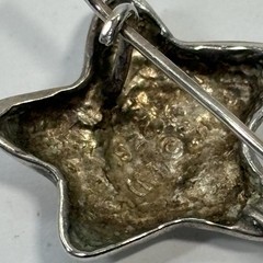 Vintage Signed M Milor Sterling Silver Puffy Etched Star Drop Earrings 3/4″ 3.6g