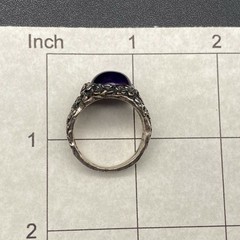 Vintage Israel Amethyst Sterling Silver Ring Size 9.75