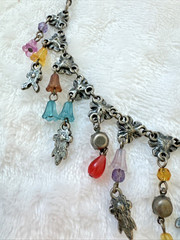 RARE Victorian Revival flower necklace colorful Modernist Jewelry y2k boho fairy