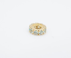Storywheel 14k Blue Topaz Slide Charm Yellow Gold 8.5mm Nancy Brown CHS2289