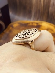 USSR Vintage Original Solid Rose Gold Ring 583 14K 1980th #7948