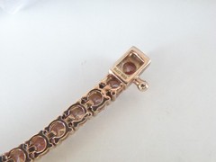 Gold on Sterling Silver 925 Natural Morganite Tennis Bracelet 7.5″