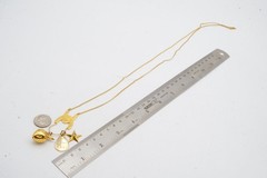 Vintage Monet Necklace Gold Tone Charm Holder 30″