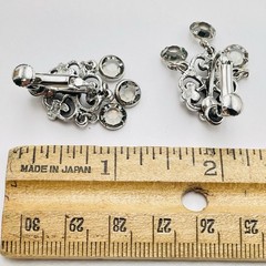 Filigree Dangle Drop Double Clover Chandelier Clip/Screw Hinged Backs Earrings