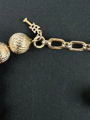 Vintage Crown Trifari Ball Bead Textured Gold Tone Chocker 14.5-16” Necklace