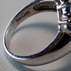 QVC Vintage Sterling 925 SGF Thailand Lab-Created Tanzanite Cocktail Ring S6.75
