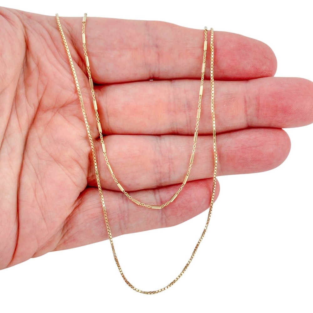Vintage Gold-Tone Sterling Silver 925 Multi Strand Chain Necklace 15″-17″