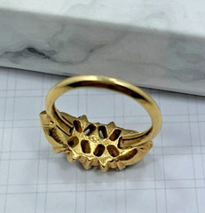 1973 Avon Royal Occasion Topaz Rhinestone Gold Tone Ring Size 7.5