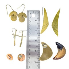 Lot Vintage Jewelry Copper Brass Boho Modernist Brutalist Organic Earthy 11pc