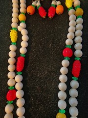 Fruit Salad Vintage Necklace & Earrings Tutti Fruity, 50/60s Mixed Material