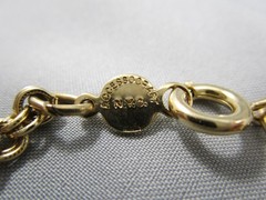 Vintage ACCESSOCRAFT Chain Porcelain Pendant Filgree Brooch Pin Necklace 836