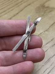 Vintage Sterling Silver 925 Tested Estate Acquired Skiing Ski Brooch Pin