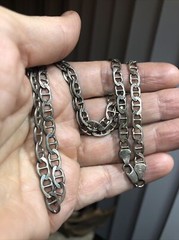 3?. Vintage Sterling 925 Anchor Mariner link Chain Necklace Italy 20″, 15.3g