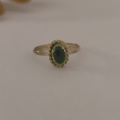 RARE D. GUERRO SIGNED NAVAJO STERLING SILVER BLACK ONYX RING SZ 5.25