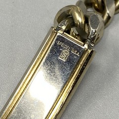 Vintage Speidel Mens ID Bracelet Curb Link Chain Gold Tone DAVID Tone Wear 7.5″
