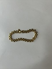 Vintage REVLON Gold Tone Double Row Nanette Link Bracelet Charm Tag