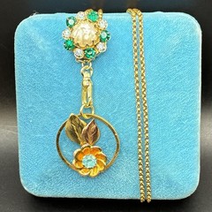 Vintage 12k Gold Filled Watch Chain FOB, ChatelaineSlide,Swivel Dog Clip, ~READ~