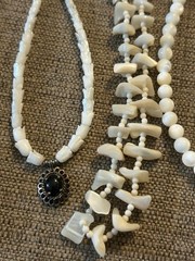 Mother Of Pearl Hand Strung Vintage Necklace Lot