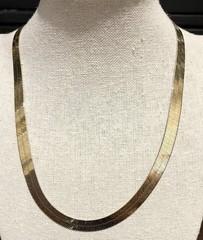 VTG 925 Milor Vermeil Herringbone Necklace 20″ Vermeil Sterling Silver 23.9Gr☚👀
