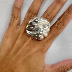 Large Sterling Silver Ring Adjustable 7-9 Taxco Modernist Minimal OOAK Mexico