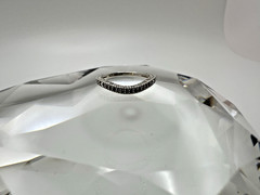 Vintage Sterling Silver Ornate Offset Ring CZs Size 5 JB23