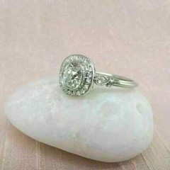 2.90Ct Art Deco Style Lab Created Diamond Wedding Ring 14k White Gold Finish