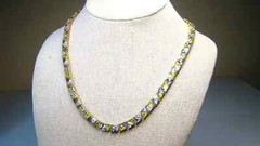 Nice Ross Simons Sterling w Gold Overlay Pastel Jeweled Necklace & Bracelet Set