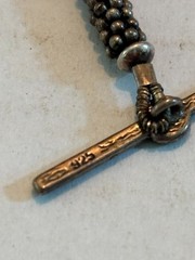 Vintage Sterling Silver Kumihimo Bracelet with Toggle Clasp 7 inches Long