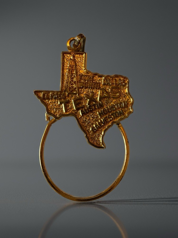 Vintage Beau Craft Sterling Silver Gold Plate “TEXAS STATE” charm holder