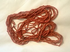 30” Vintage Red/Orange Coral 10 Strand Beaded Ethnic Boho Tribal Necklace