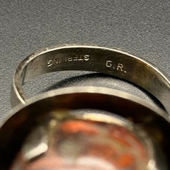 Vintage Modernist Bloodstone Sterling Silver Ring Size 5.25