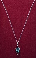 Snake Necklace 925 Sterling Green Crystal Gothic Serpent Whimsigoth Witchy Witch