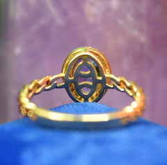 Vintage 14K Gold Tanzanite Diamond Halo Ladies Ring sz 7.25