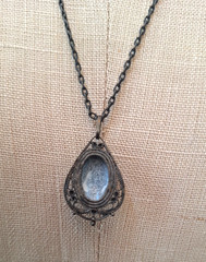 Vintage Soviet Era Hand Made Enamel Rostov Finift Filigree Chain/Pendant