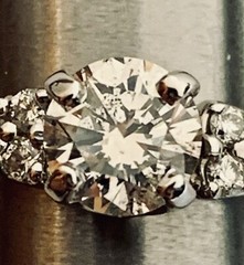 14k White Gold Diamond Engagement Ring Side Diamonds Natural Vintage Estate 1.03