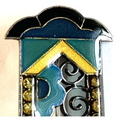Pier Bex Antique c.1930’s Art Deco Enamel Brooch Pin with Trombone Clasp