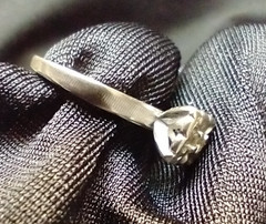 14k White Gold Illusion Set Diamond Solitaire Ring Sz 4.5 Lovely Mounting