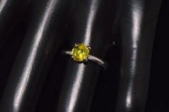 Certified Natural 1.7Cts Green Tourmaline Solid Platinum Solitaire Stacking Ring